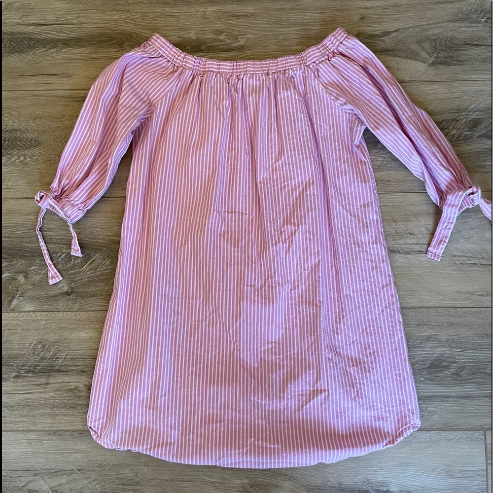 Pink and white dress